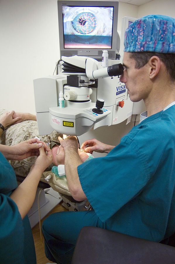 The Benefits of Laser Eye Surgery are many ... photo by CC user U.S. Navy (public domain) on wikimedia commons